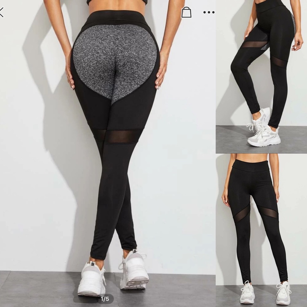 Shein yoga pants with cute butt detail NWOT